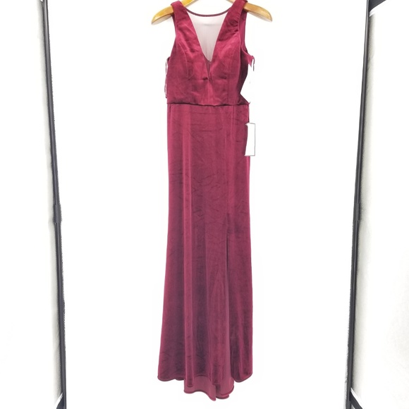 JS Collection Dresses & Skirts - JS Collection 14 Wine V Neck Zip Dress 7BB60